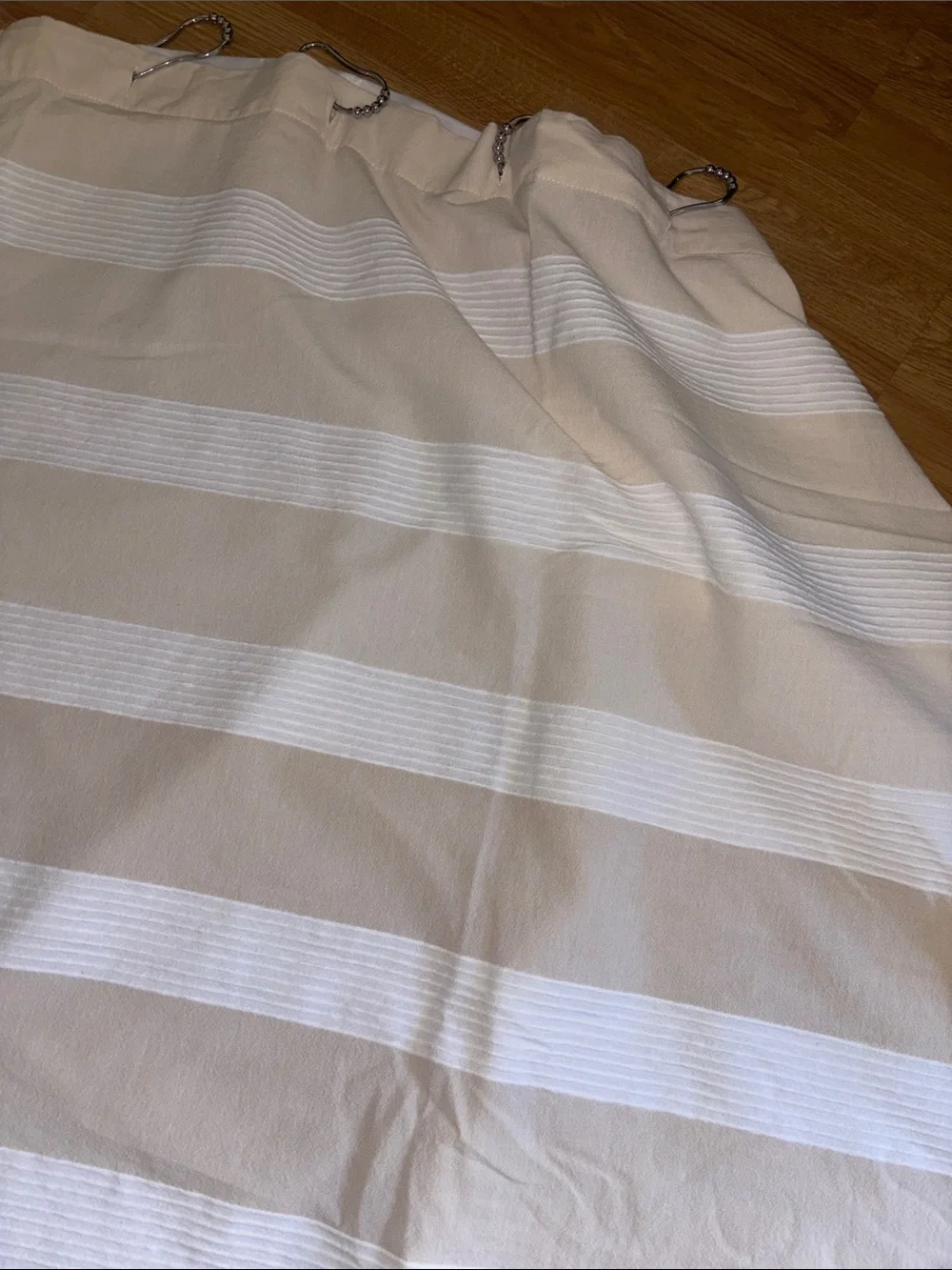Neutral Striped Curtain Panel ombré - Beige & White